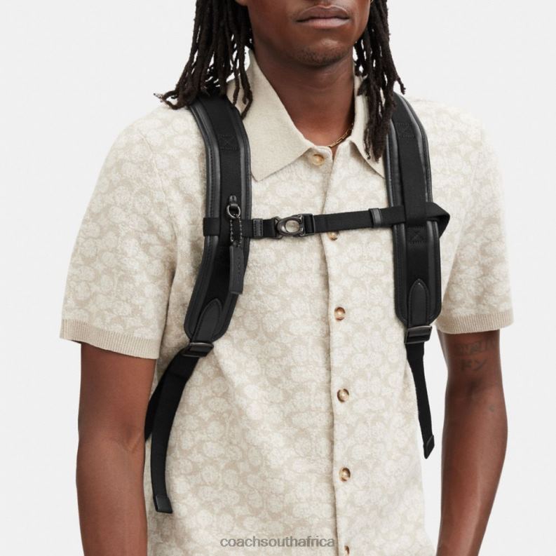 Coach Men BECK ROLL TOP BACKPACK IN SIGNATURE CANVAS CHARCOAL 4ZRDJ685