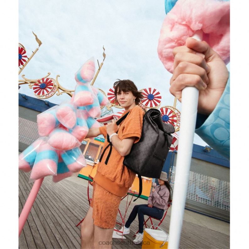 Coach Men BECK ROLL TOP BACKPACK IN SIGNATURE CANVAS CHARCOAL 4ZRDJ685