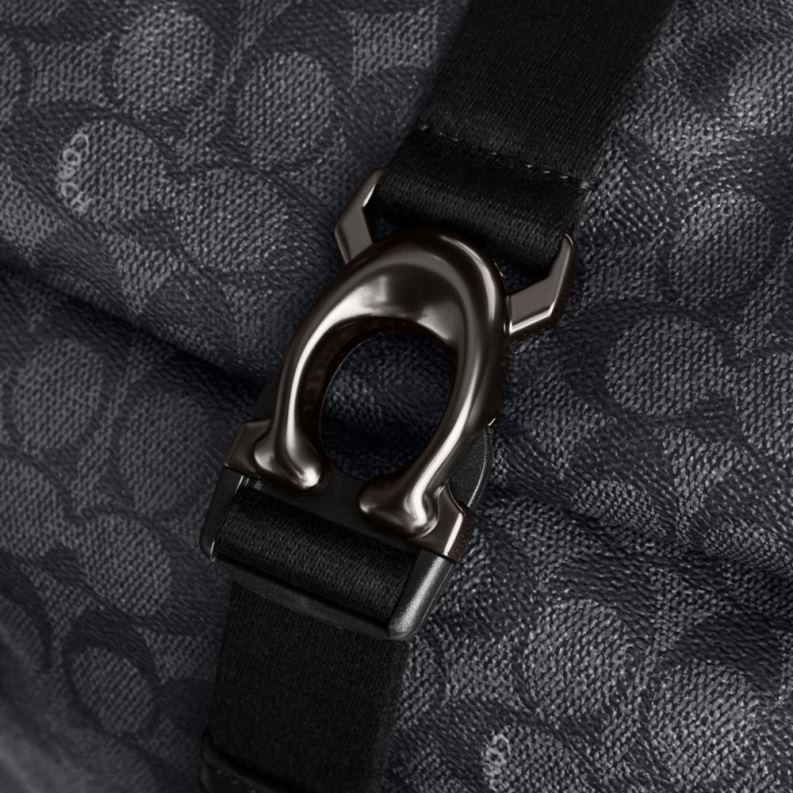 Coach Men BECK ROLL TOP BACKPACK IN SIGNATURE CANVAS CHARCOAL 4ZRDJ685