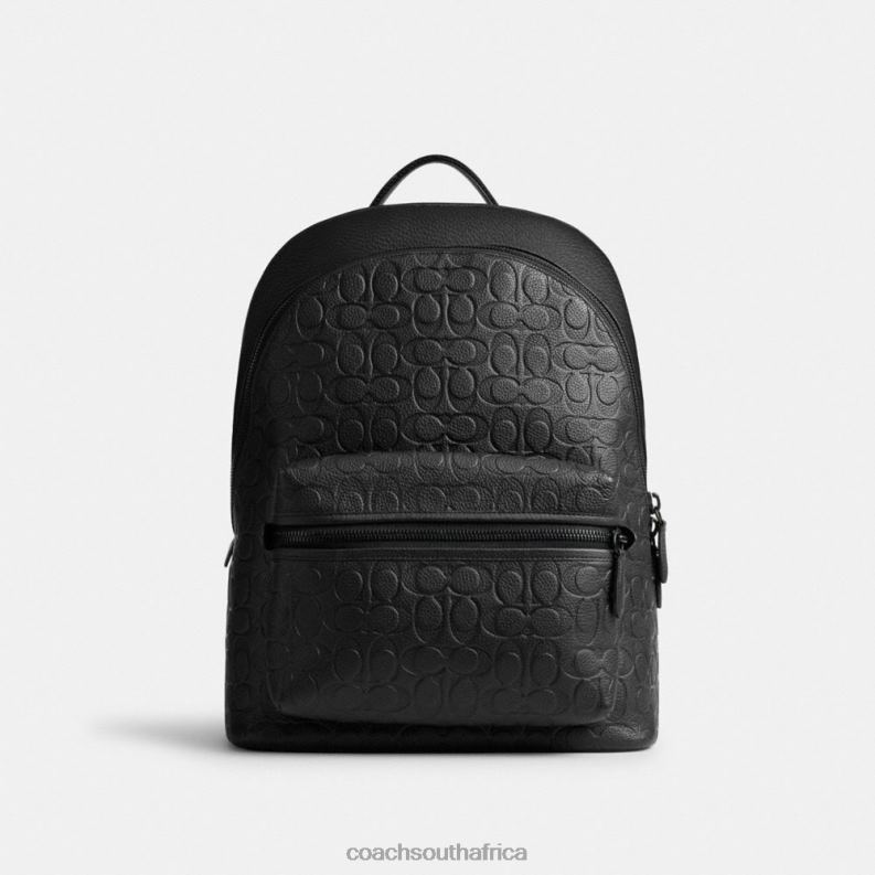 Coach Men CHARTER BACKPACK IN SIGNATURE LEATHER Black 4ZRDJ677