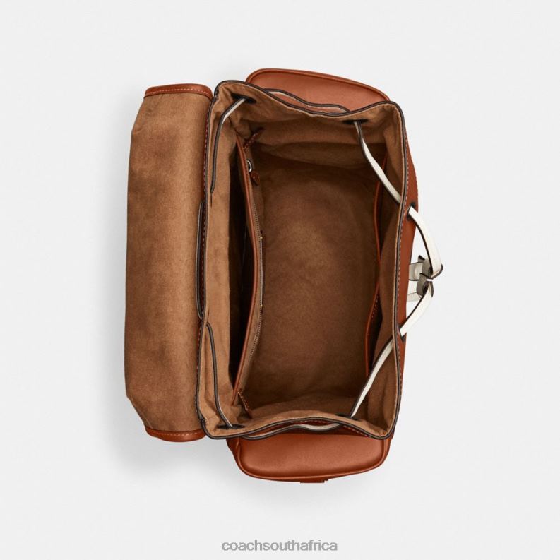 Coach Men HITCH BACKPACK WITH LARGE HORSE AND CARRIAGE PRINT Truffle/Burnished Amber 4ZRDJ681