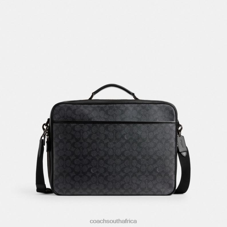 Coach Men GOTHAM CONVERTIBLE BRIEF IN SIGNATURE CANVAS CHARCOAL 4ZRDJ617