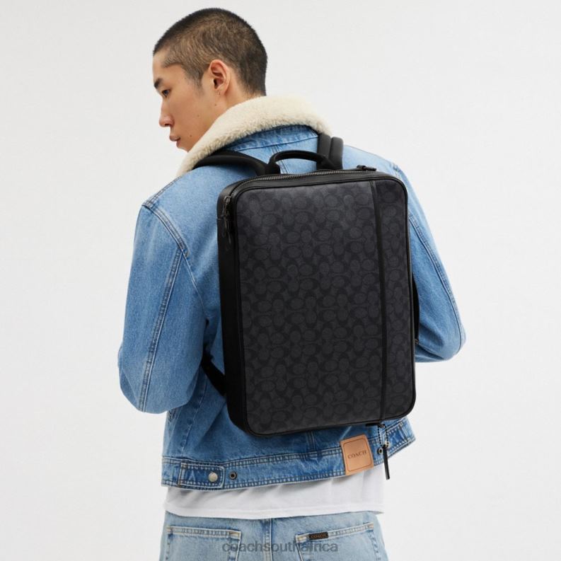 Coach Men GOTHAM CONVERTIBLE BRIEF IN SIGNATURE CANVAS CHARCOAL 4ZRDJ617