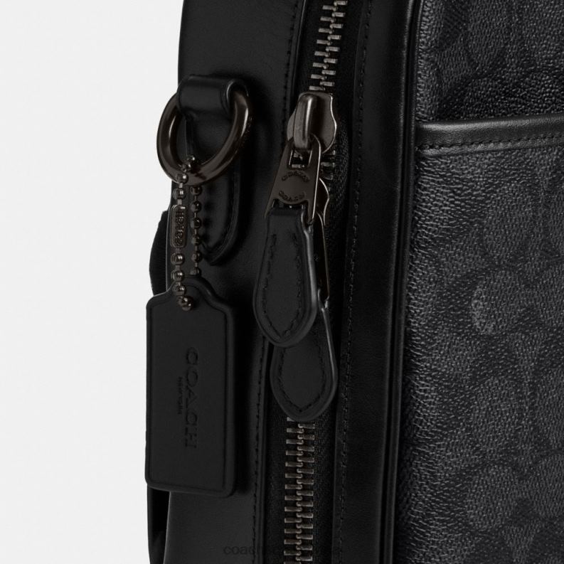 Coach Men GOTHAM CONVERTIBLE BRIEF IN SIGNATURE CANVAS CHARCOAL 4ZRDJ617