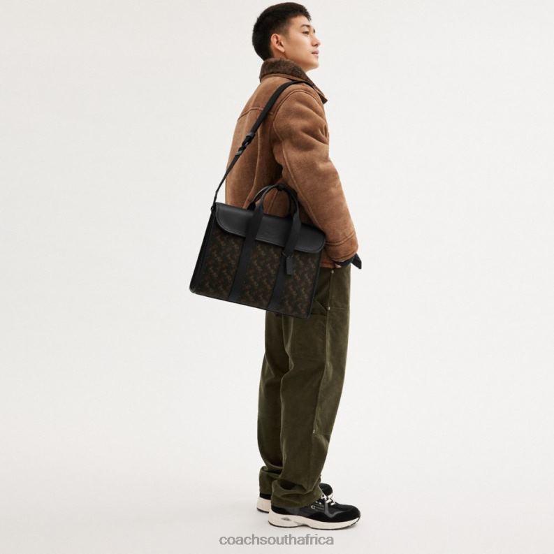 Coach Men GOTHAM PORTFOLIO WITH HORSE AND CARRIAGE PRINT Truffle 4ZRDJ619