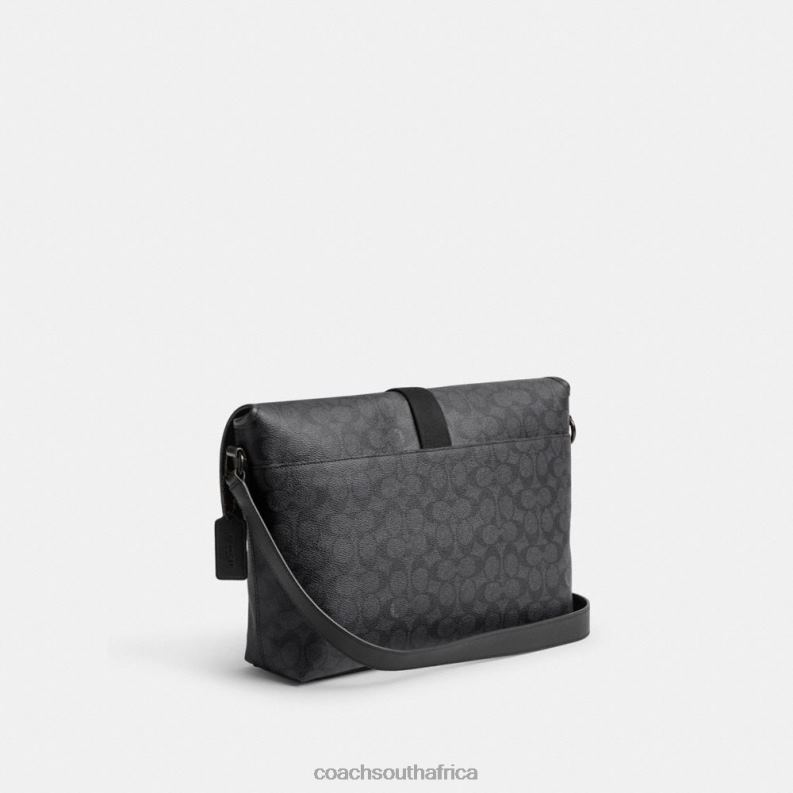 Coach Men BECK MESSENGER IN SIGNATURE CANVAS CHARCOAL 4ZRDJ654