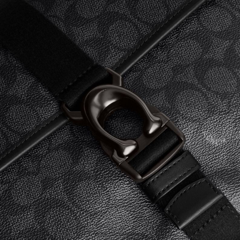 Coach Men BECK MESSENGER IN SIGNATURE CANVAS CHARCOAL 4ZRDJ654