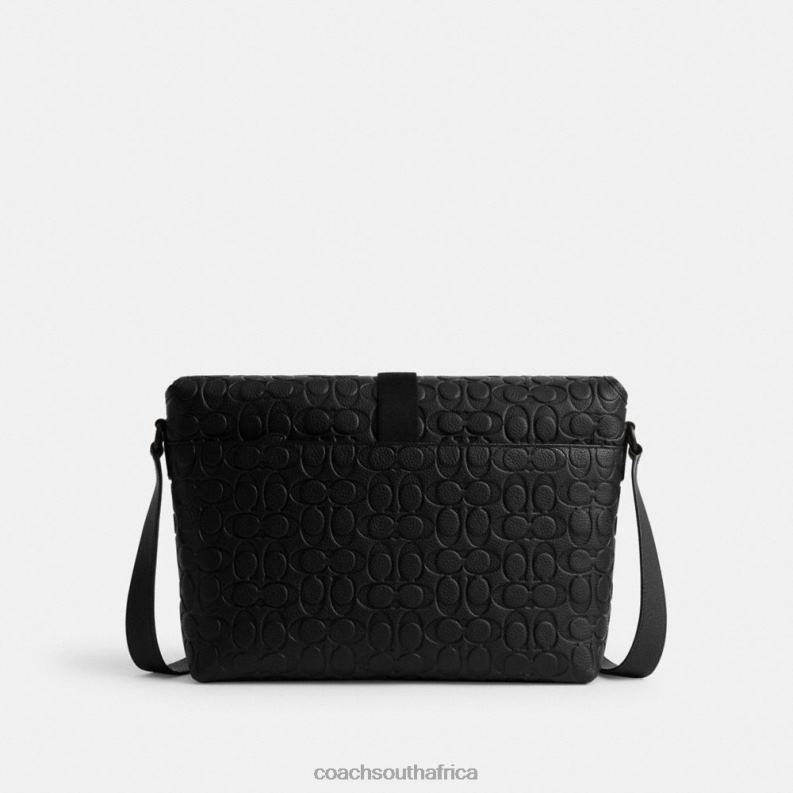Coach Men BECK MESSENGER IN SIGNATURE LEATHER Black 4ZRDJ651
