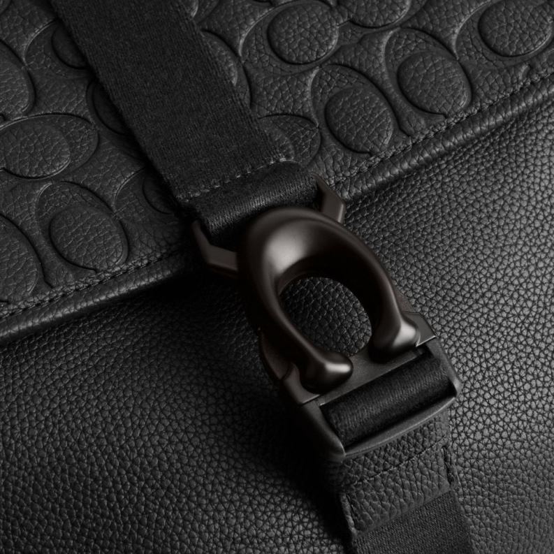 Coach Men BECK MESSENGER IN SIGNATURE LEATHER Black 4ZRDJ651