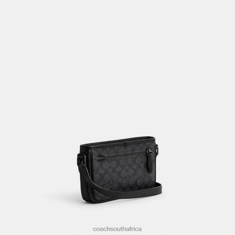 Coach Men BECK SLIM CROSSBODY IN SIGNATURE CANVAS CHARCOAL 4ZRDJ659