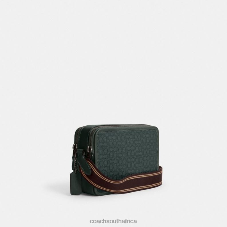 Coach Men CHARTER CROSSBODY 24 IN MICRO SIGNATURE JACQUARD Amazon Green 4ZRDJ662