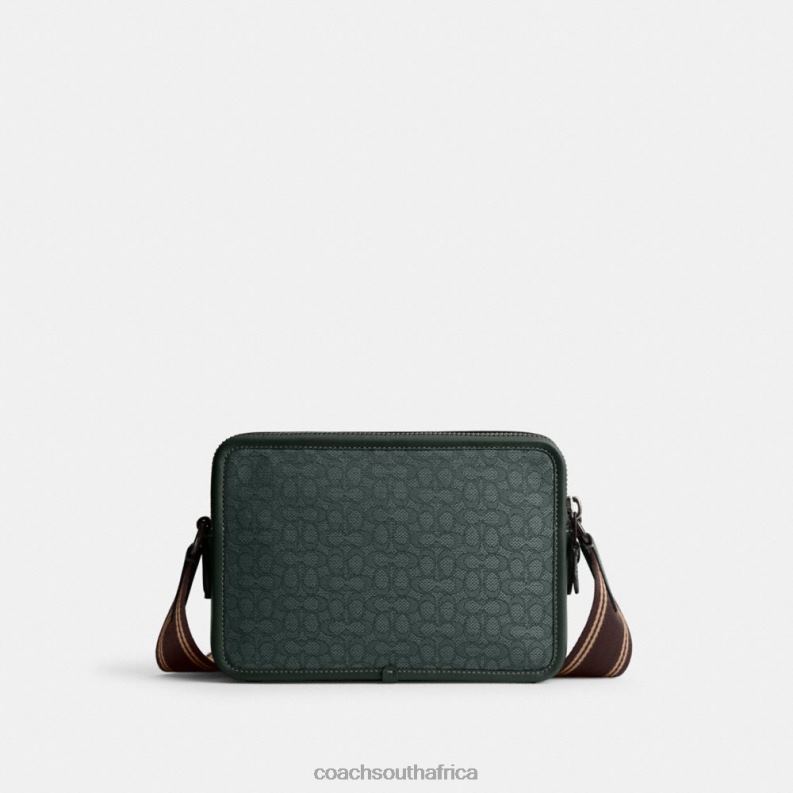 Coach Men CHARTER CROSSBODY 24 IN MICRO SIGNATURE JACQUARD Amazon Green 4ZRDJ662