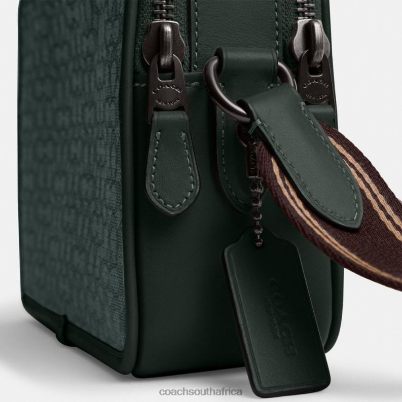 Coach Men CHARTER CROSSBODY 24 IN MICRO SIGNATURE JACQUARD Amazon Green 4ZRDJ662