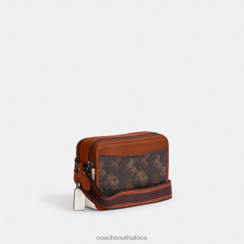 Coach Men CHARTER CROSSBODY 24 WITH LARGE HORSE AND CARRIAGE PRINT Truffle/Burnished Amber 4ZRDJ655
