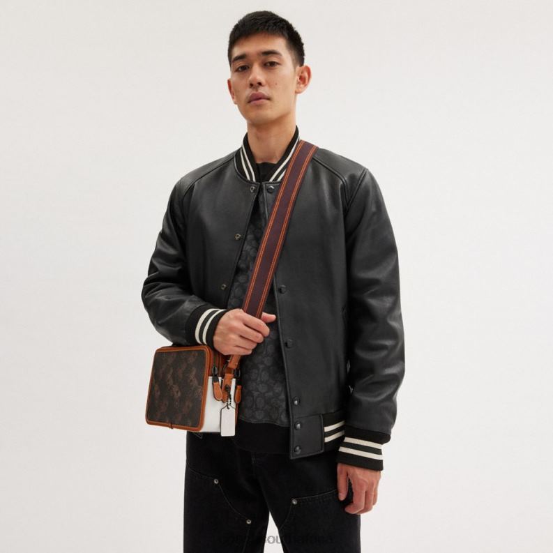 Coach Men CHARTER CROSSBODY 24 WITH LARGE HORSE AND CARRIAGE PRINT Truffle/Burnished Amber 4ZRDJ655