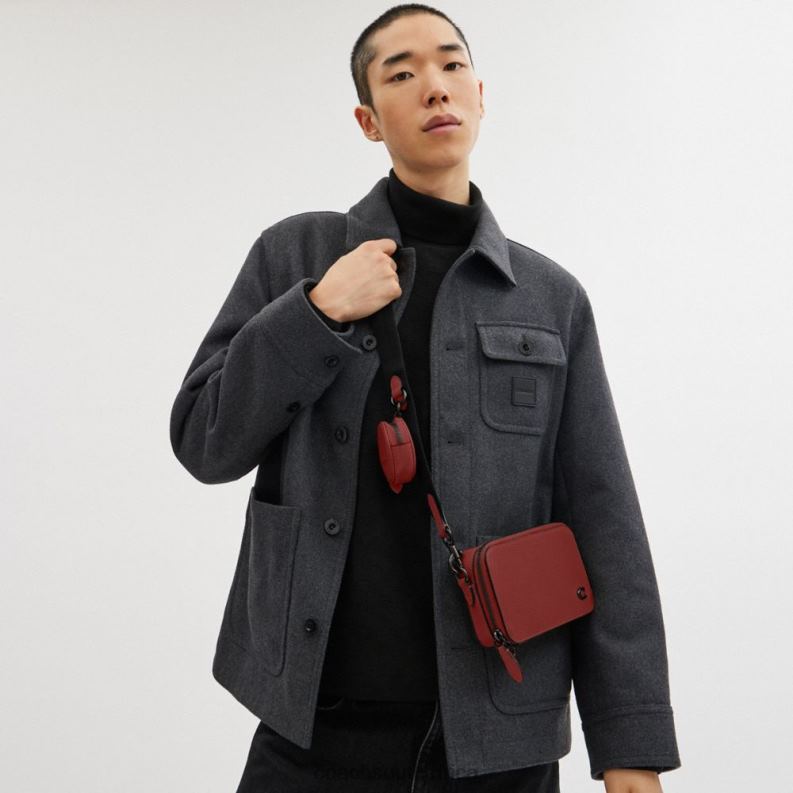 Coach Men CHARTER SLIM CROSSBODY Ruby Red 4ZRDJ649