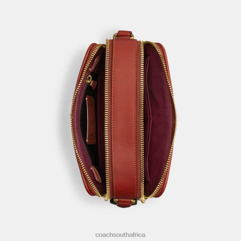 Coach Men COSMIC COACH CHARTER CROSSBODY 24 IN SIGNATURE CANVAS WITH PATCHES Tan/Rust Multi 4ZRDJ652