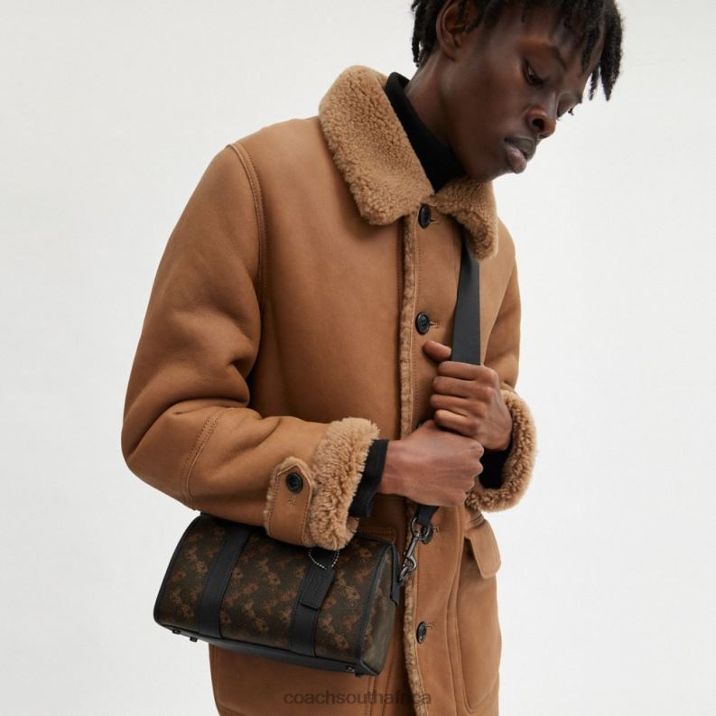 Coach Men GOTHAM DUFFLE 24 WITH HORSE AND CARRIAGE PRINT Truffle/Black 4ZRDJ658