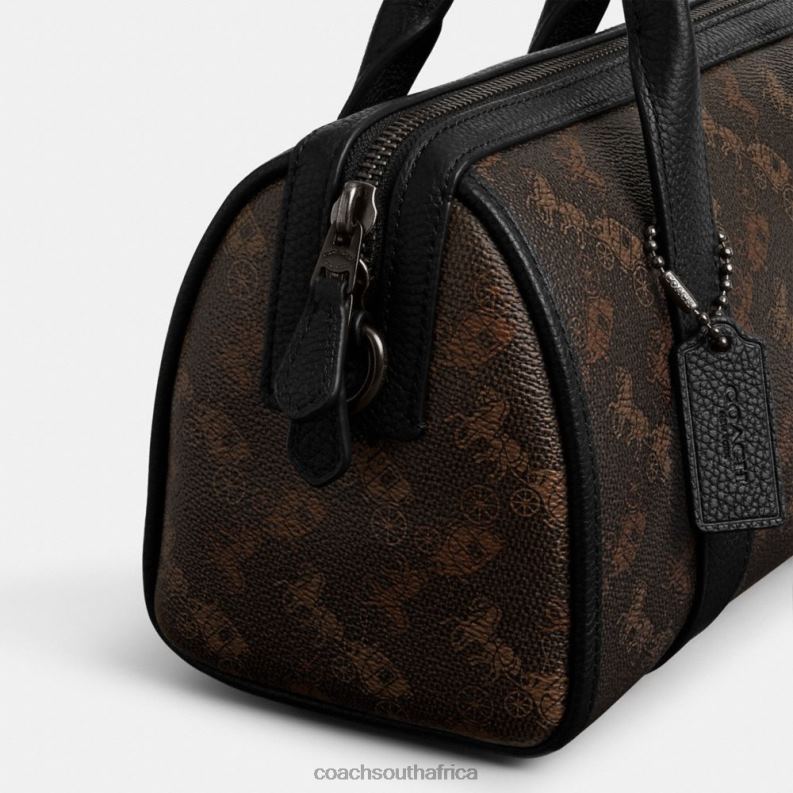 Coach Men GOTHAM DUFFLE 24 WITH HORSE AND CARRIAGE PRINT Truffle/Black 4ZRDJ658