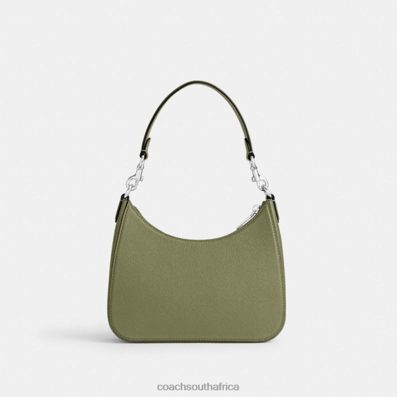 Coach Men HOBO CROSSBODY WITH SIGNATURE CANVAS MOSS 4ZRDJ646