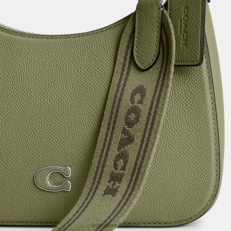 Coach Men HOBO CROSSBODY WITH SIGNATURE CANVAS MOSS 4ZRDJ646