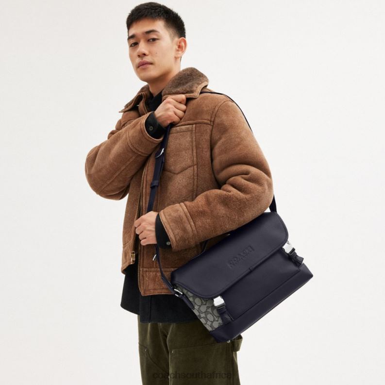 Coach Men LEAGUE BIKE BAG IN SIGNATURE JACQUARD Midnight Navy 4ZRDJ665