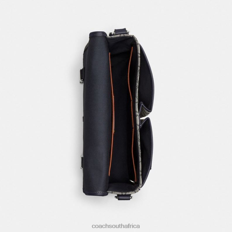 Coach Men LEAGUE MESSENGER BAG IN SIGNATURE JACQUARD Midnight Navy 4ZRDJ664