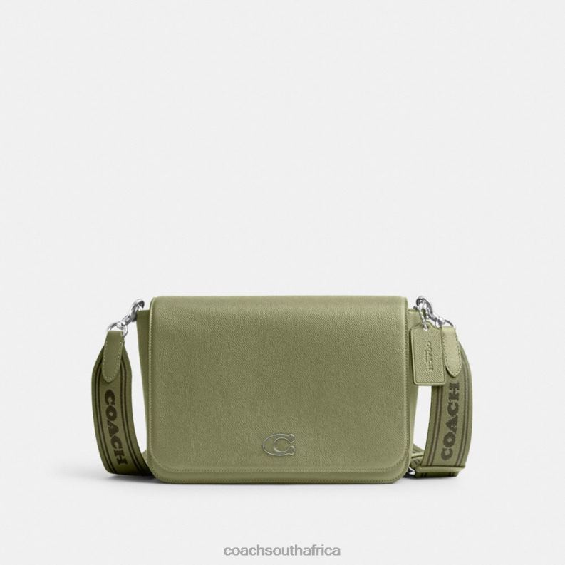 Coach Men MESSENGER BAG WITH SIGNATURE CANVAS INTERIOR MOSS 4ZRDJ647