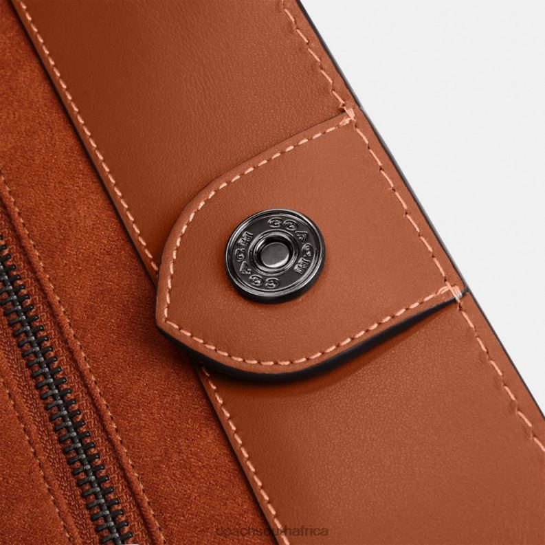 Coach Men FIELD TOTE 40 IN MICRO SIGNATURE JACQUARD Cocoa/Burnished Amber 4ZRDJ636