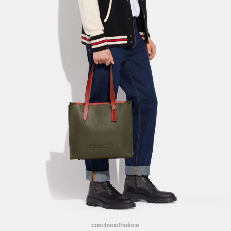 Coach Men RELAY TOTE 34 Army Green 4ZRDJ644