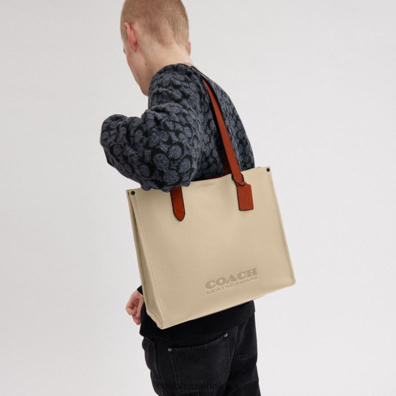 Coach Men RELAY TOTE 34 Ivory 4ZRDJ628
