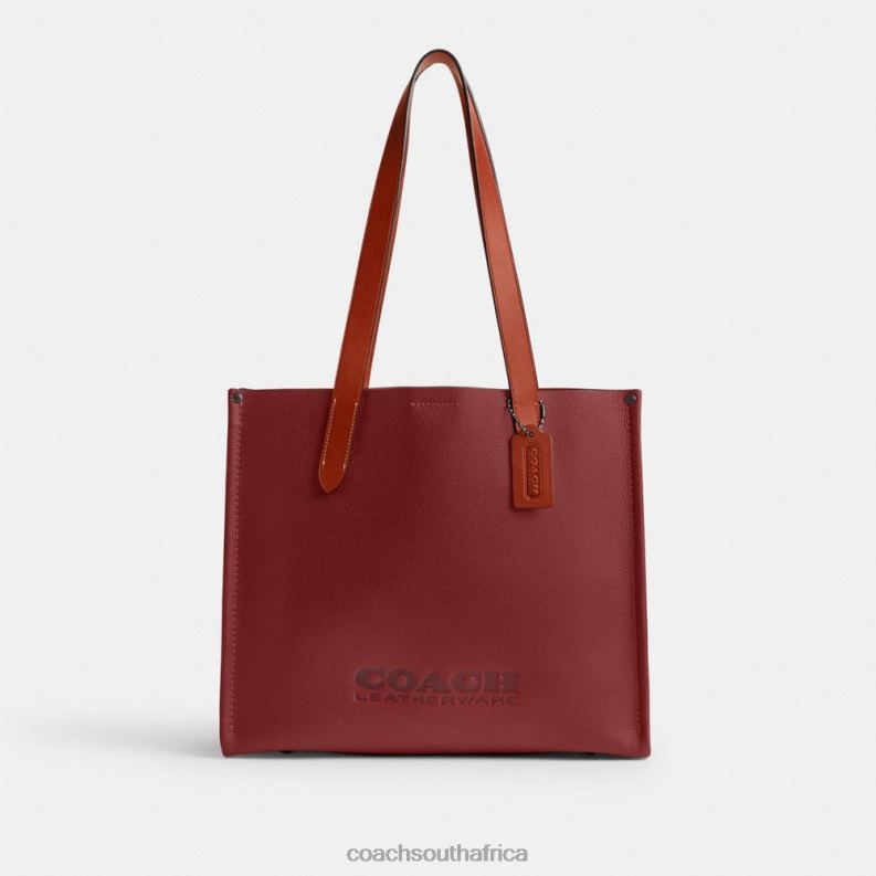 Coach Men RELAY TOTE 34 Ruby Red 4ZRDJ627