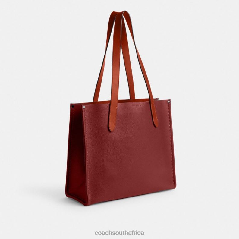 Coach Men RELAY TOTE 34 Ruby Red 4ZRDJ627