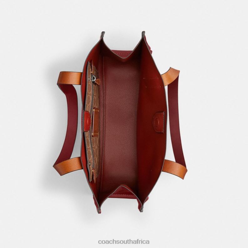 Coach Men RELAY TOTE 34 Ruby Red 4ZRDJ627