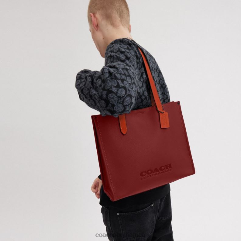 Coach Men RELAY TOTE 34 Ruby Red 4ZRDJ627
