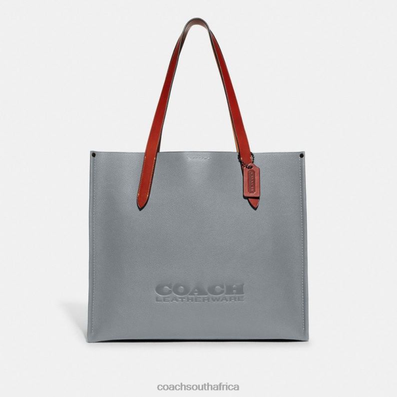 Coach Men RELAY TOTE Grey Blue 4ZRDJ630