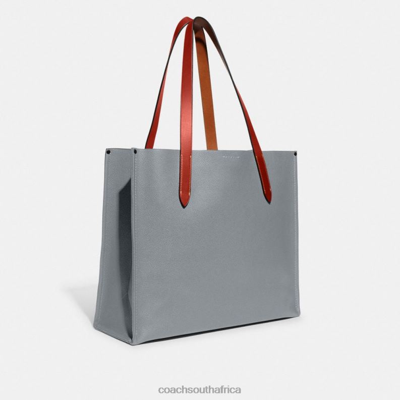 Coach Men RELAY TOTE Grey Blue 4ZRDJ630