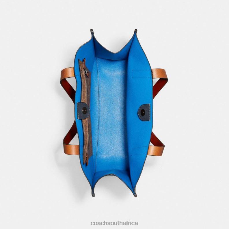 Coach Men RELAY TOTE Grey Blue 4ZRDJ630