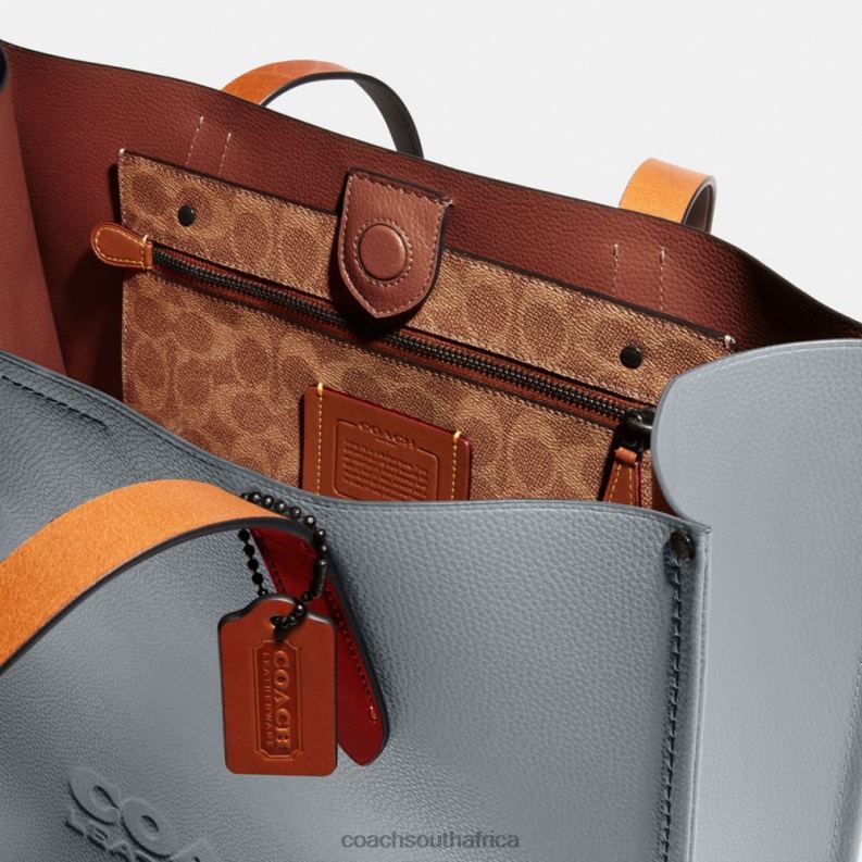 Coach Men RELAY TOTE Grey Blue 4ZRDJ630