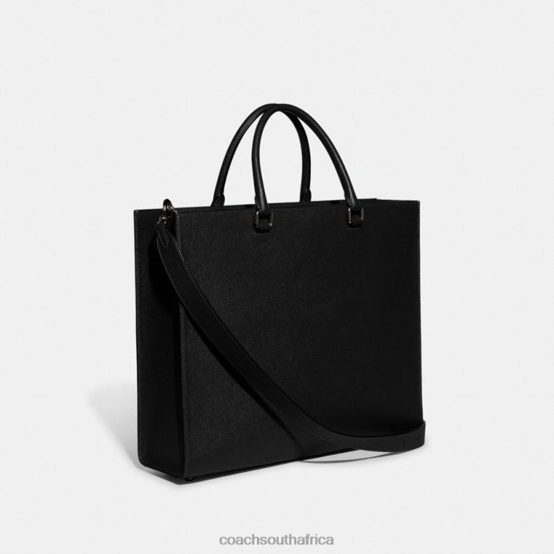 Coach Men TOTE 40 WITH SIGNATURE CANVAS INTERIOR Black 4ZRDJ638