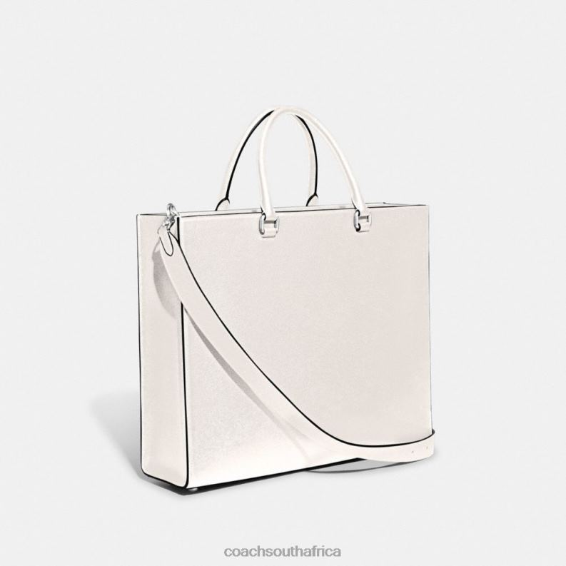 Coach Men TOTE 40 WITH SIGNATURE CANVAS INTERIOR Chalk 4ZRDJ641