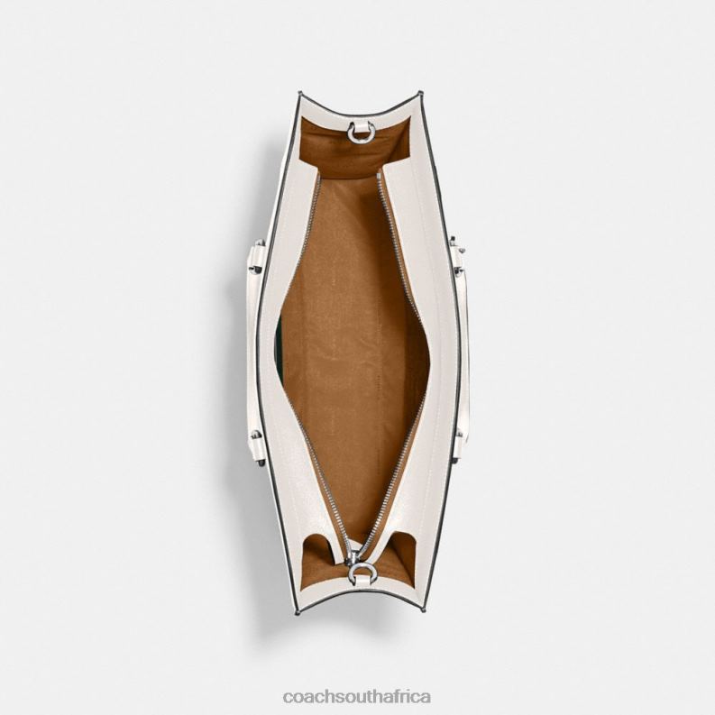 Coach Men TOTE 40 WITH SIGNATURE CANVAS INTERIOR Chalk 4ZRDJ641