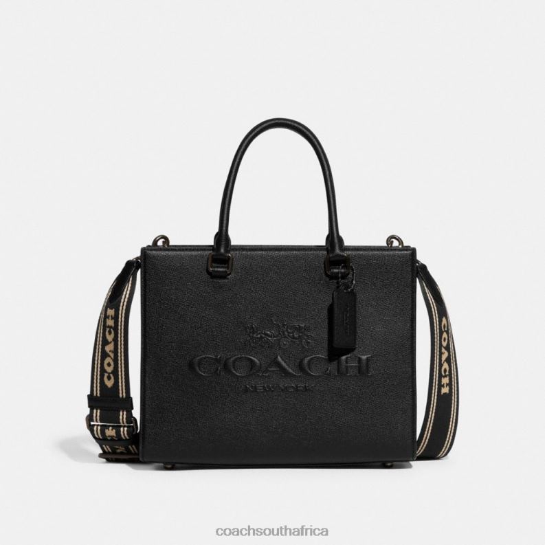 Coach Men TOTE WITH SIGNATURE CANVAS Black 4ZRDJ637