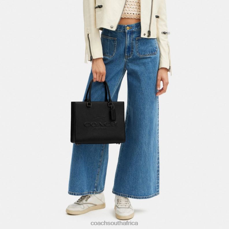 Coach Men TOTE WITH SIGNATURE CANVAS Black 4ZRDJ637