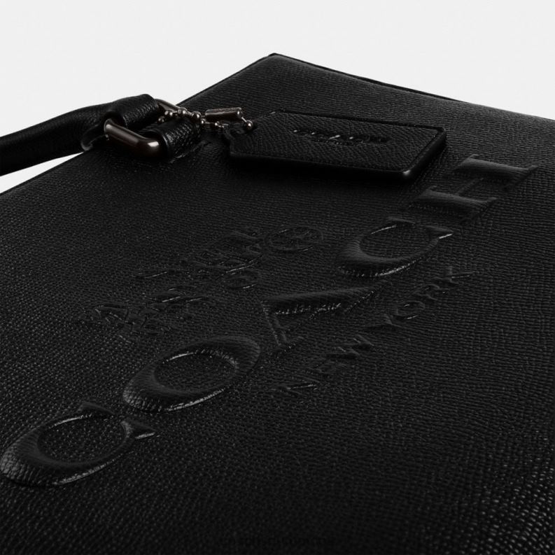 Coach Men TOTE WITH SIGNATURE CANVAS Black 4ZRDJ637