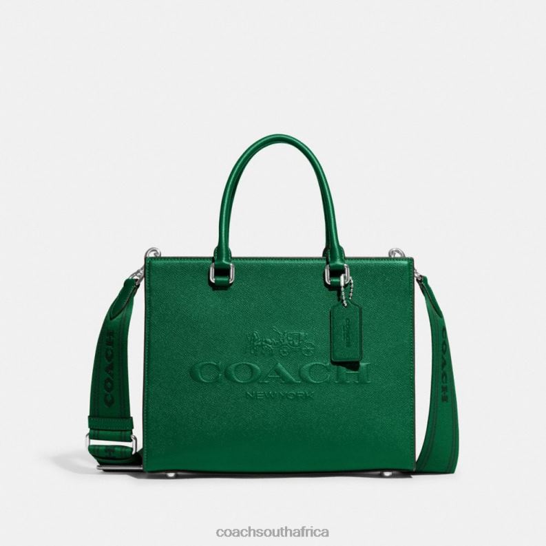 Coach Men TOTE WITH SIGNATURE CANVAS Green 4ZRDJ643
