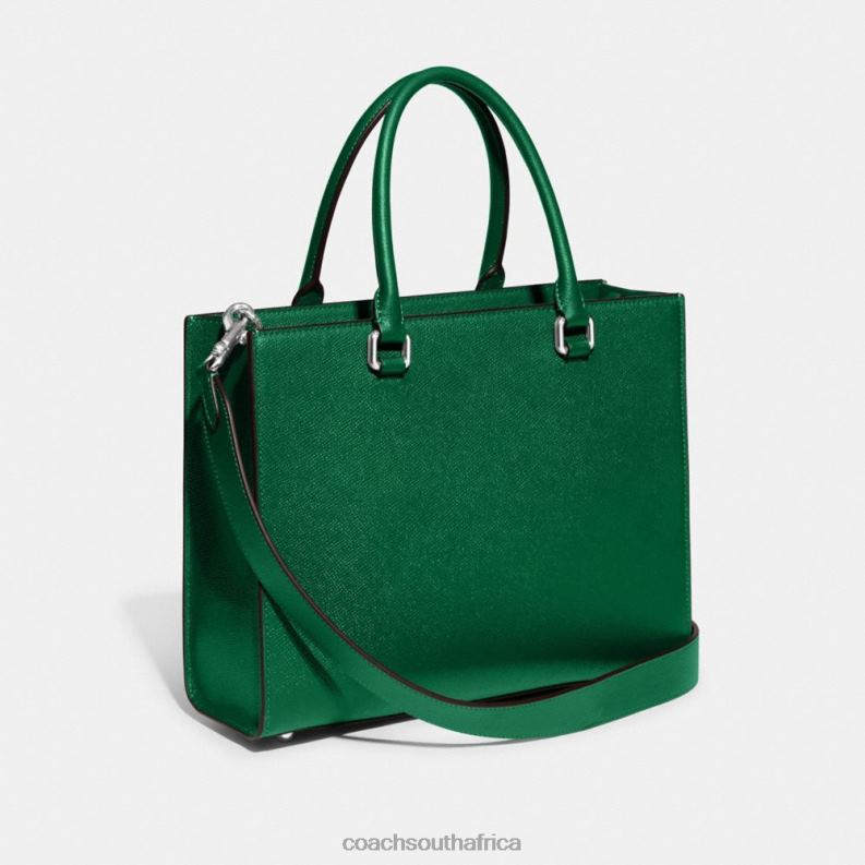 Coach Men TOTE WITH SIGNATURE CANVAS Green 4ZRDJ643