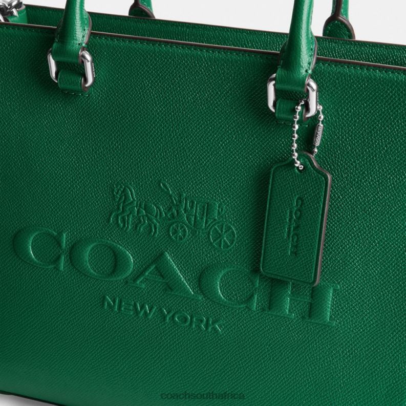 Coach Men TOTE WITH SIGNATURE CANVAS Green 4ZRDJ643