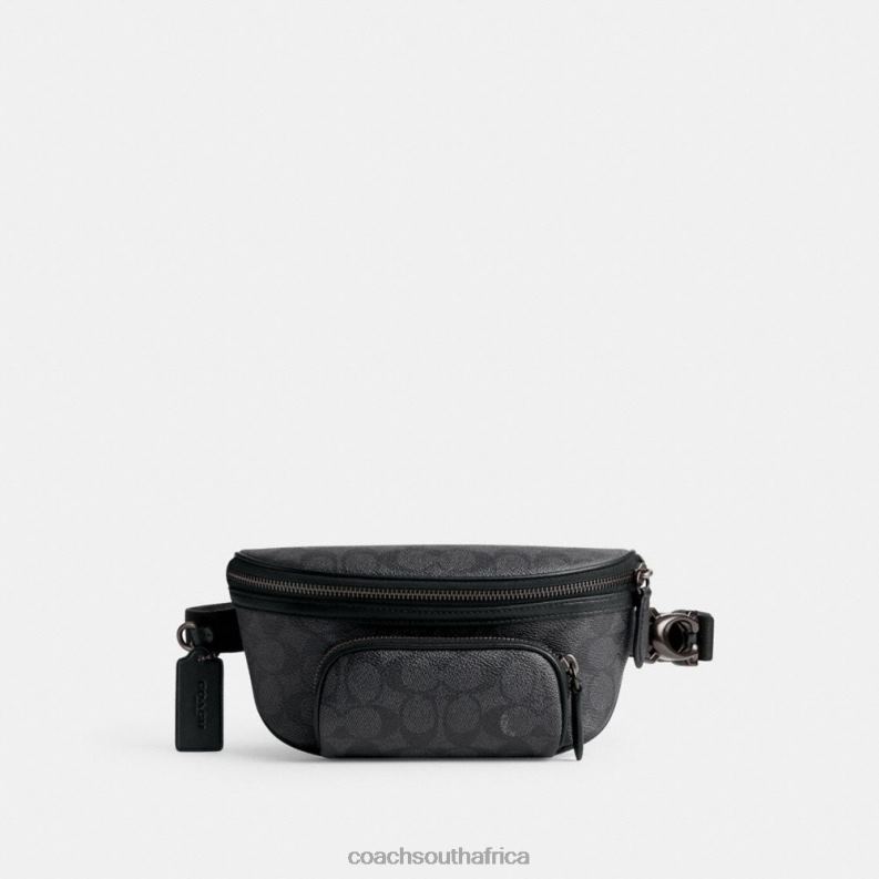 Coach Men BECK BELT BAG IN SIGNATURE CANVAS CHARCOAL 4ZRDJ693
