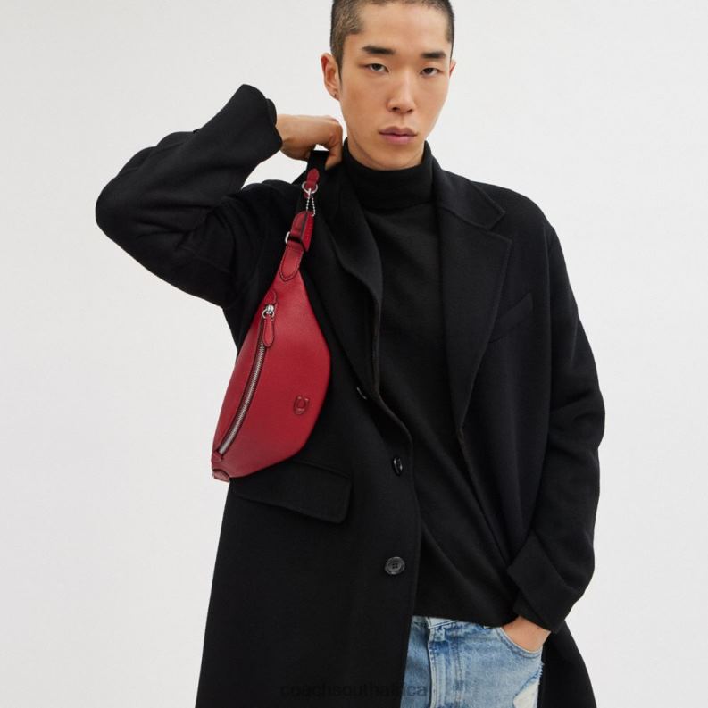 Coach Men CHARTER BELT BAG 7 Ruby Red 4ZRDJ689